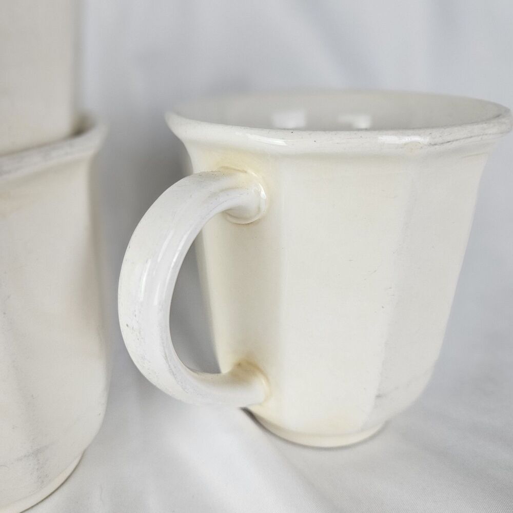 Pfaltzgraff Heritage 10 ounce White Coffee Latte Mugs 4 1/8" Set of 5 - Picture 4 of 5